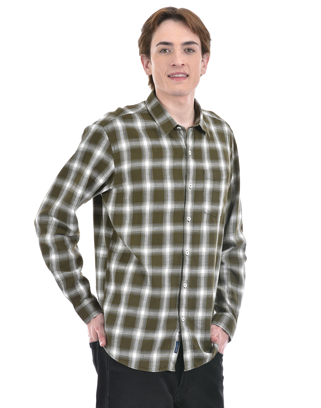 Numero Uno Men Checkered Green Shirt